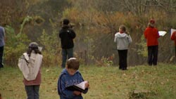 Students praying at the Teva Learning Center