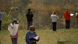 Students praying at the Teva Learning Center